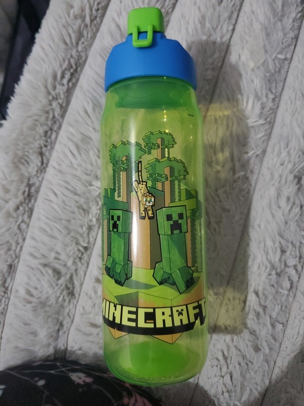MINECRAFT OCELOT  Zak Designs 20 oz Water Bottle W/ Snap Lid & Carry Handle New