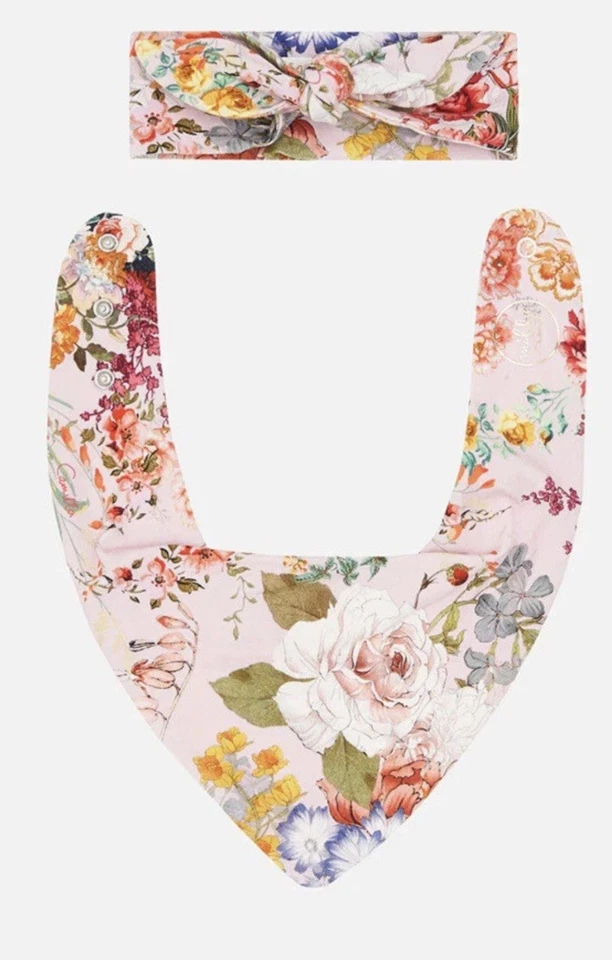 Nuevo Con Caja £60 Camilla Franks Bebé Diadema Y Babero Set Bebés Flor Niño Foto 2 de 4