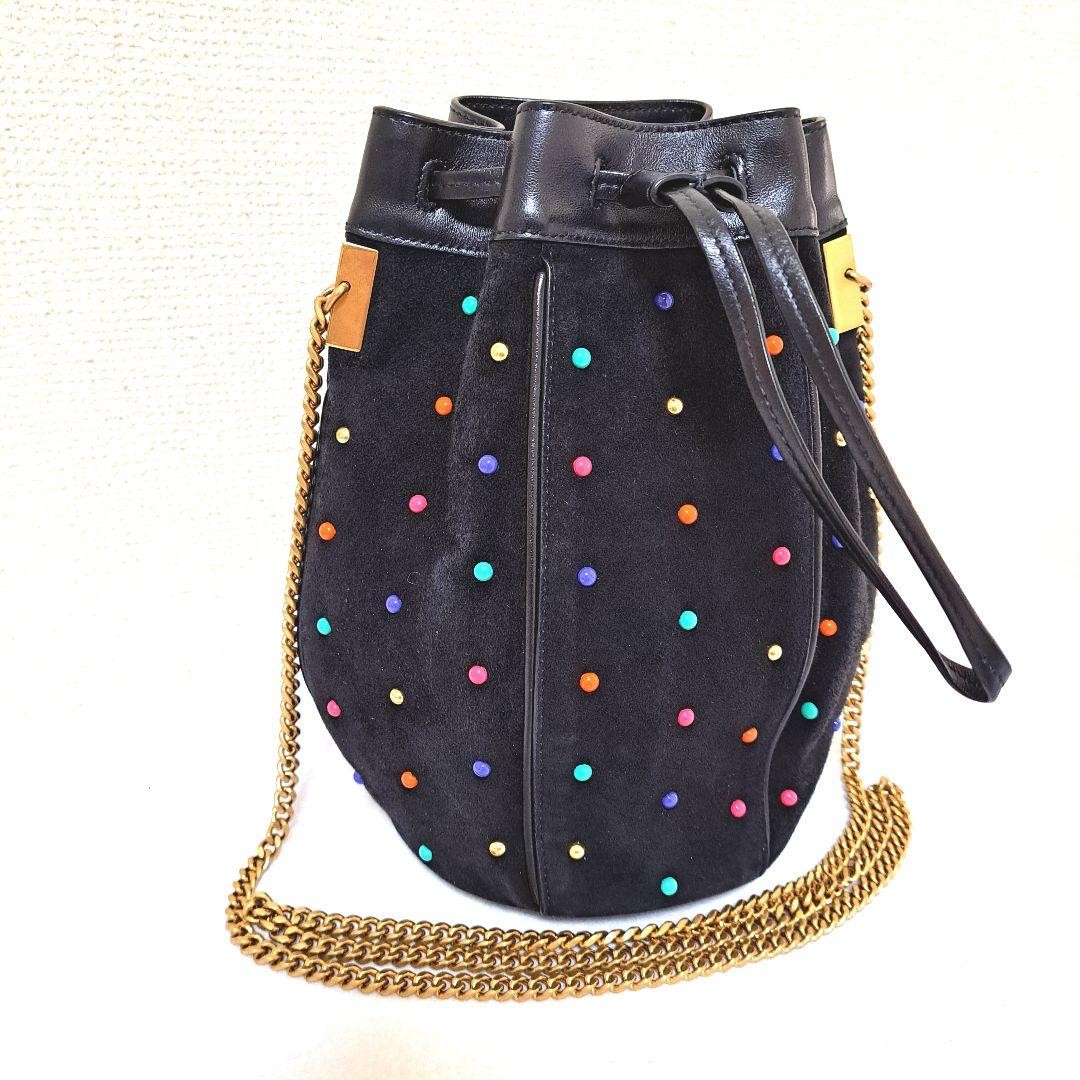 Borsa a tracolla Saint Laurent con coulisse e catena ferramenta oro