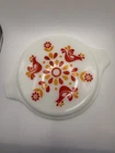 Vintage Pyrex Friendship Birds Orange Red Casserole Dish Lid 24-C35 9.5” 1970s