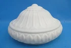 Vintage Used Shaped Milk Glass Hanging Lamp Shade Ceiling Ribbed Fluted Part