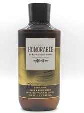 BATH  BODY WORKS HONORABLE MEN'S 3-IN-1 HAIR FACE BODY WASH 10 FL OZ