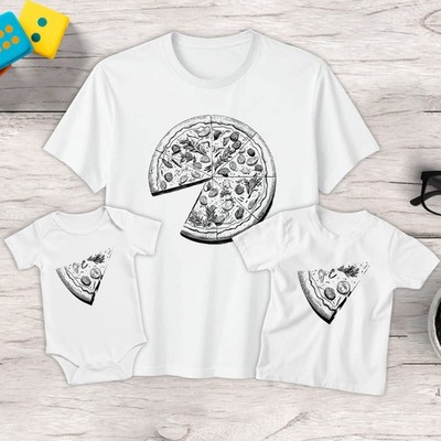Herren Kinder Pizza Slice lustiges Vatertag T-Shirt Tee Baby Strampler...