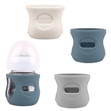 3 Pack Silicone Sleeves for Avent 1 Count Pack of 3 , Dark Blue Apricot Grey