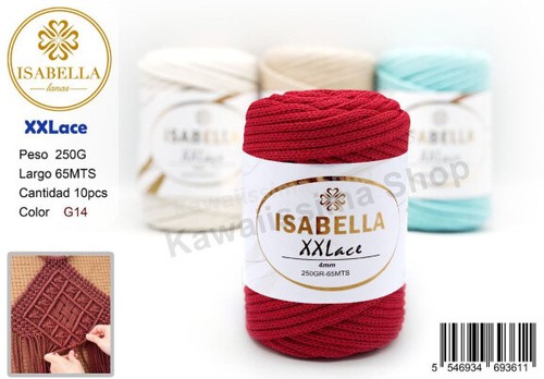 GOMITOLO RICAMO UNCINETTO XXLace Filato macramè 4mm 250G/65MT COLORI A SCELTA - Picture 15 of 17