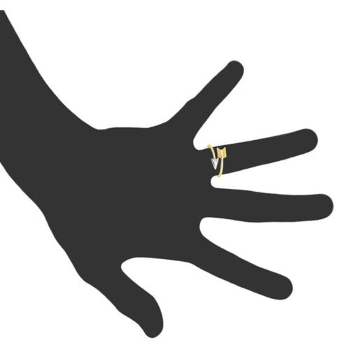 14k Two Tone Gold Bypass Arrow Ring, Size 7 - Picture 3 of 5