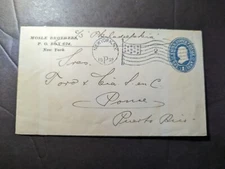 1899 USA Cover New York NY to Ponce Puerto Rico