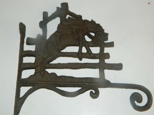 BRONCO COWBOY FENCE JUMPING HORSE WESTERN HANGING PLANT HOLDER VERY NICE NEW - Picture 1 of 4