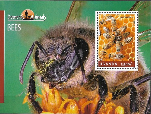 UGANDA - 2014 MNH "INSECTOS - ABEJAS MELÍFERAS" ¡Dos hojas de recuerdo!!!!!! - Imagen 2 de 3