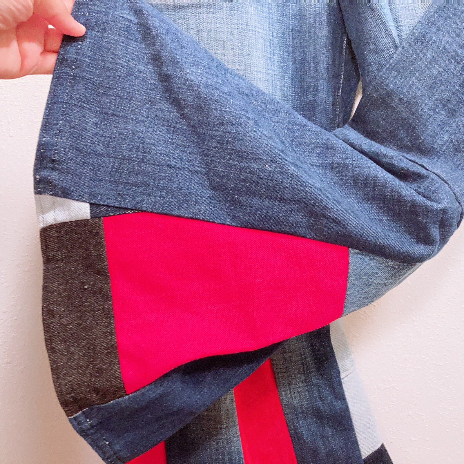 7 For All Mankind Funky Boho Flared Upcycled Deni… - image 4