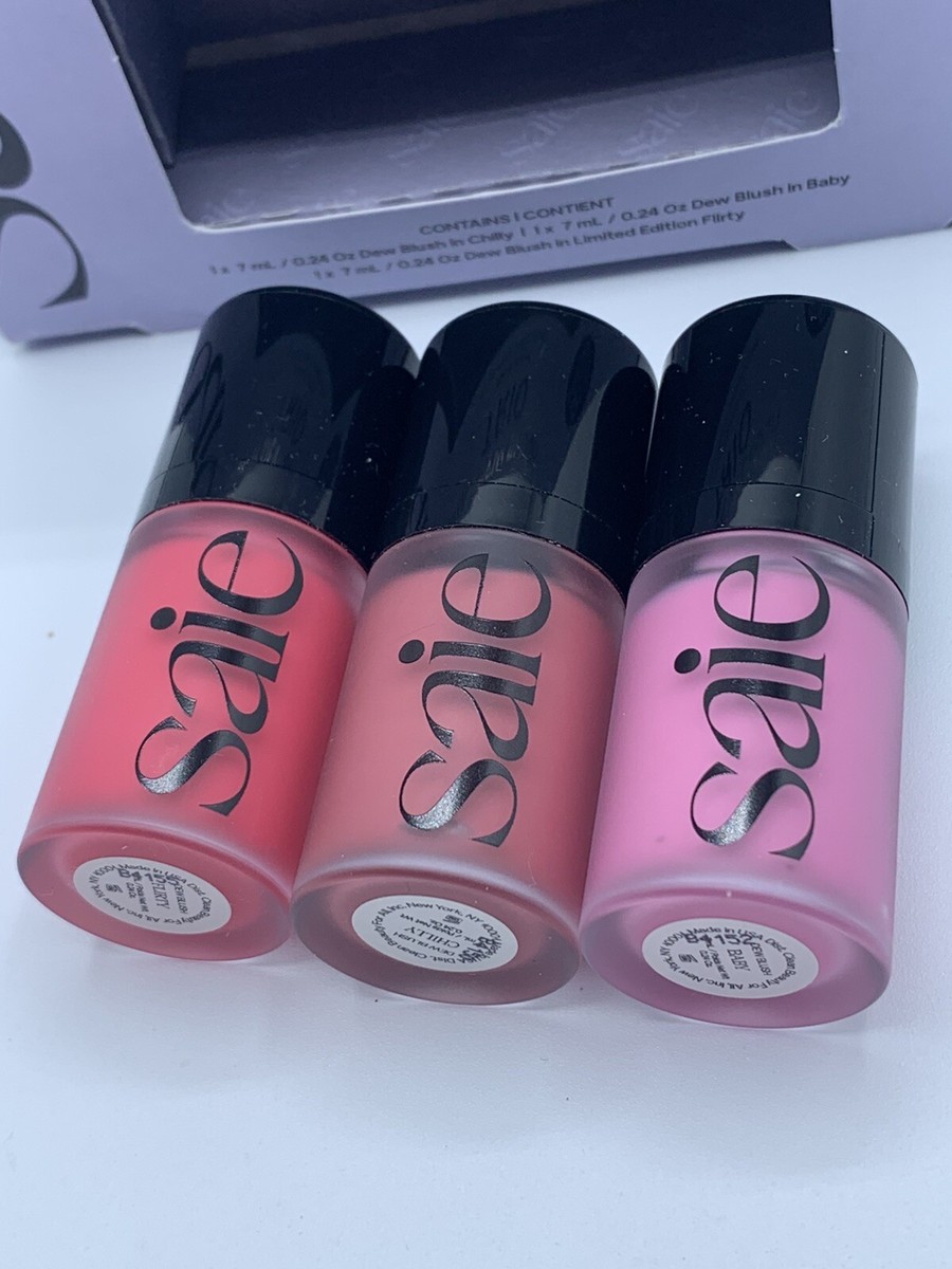 Saie Mini Dew Blush Trio Set in Baby, Chilly, Flirty. LIMITED