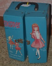 Barbie Skipper Little Sister 1964 Double Doll Carrying Case Blue Trunk Empty
