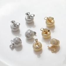 6pcs Gold/Silver Tone Apple Charm,Gold Plated Brass Apple Pendant,Earring Charm