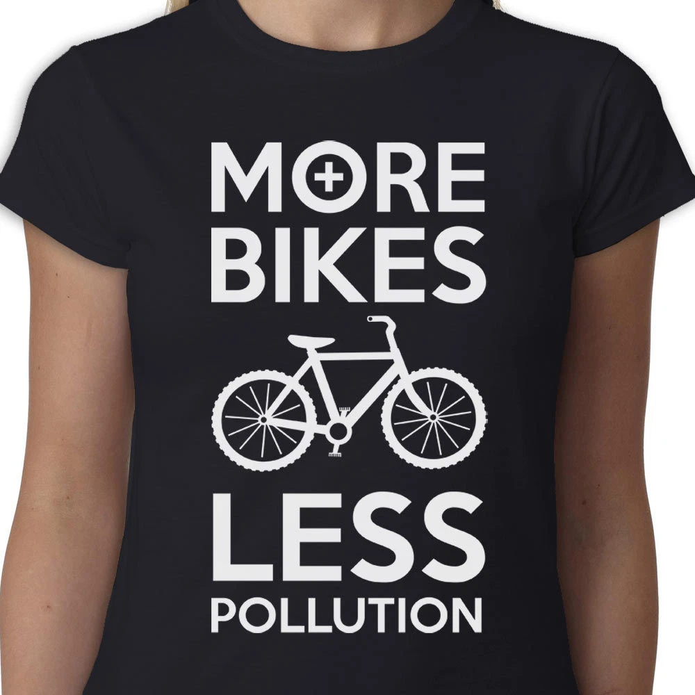 M s Bicis Menos Contaminaci n Camiseta Mujer Ejercicio Moto Bicicleta Ciclismo