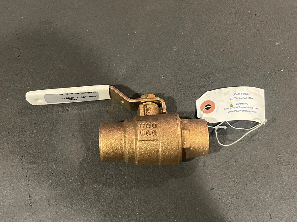 1" CxC, Std. Port, Lead-Free Bronze Ball Valve, 600 WOG, 150 WSP, MADE IN USA - Image 3 of 4