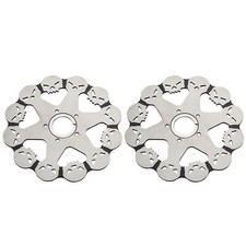 2Pcs Front 11.5 Skull Brake Rotor Harley Touring Electra Glide Heritage Softail