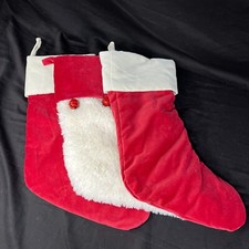 Red and White Plush Christmas Stocking lot of 3