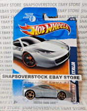 2011 HOT WHEELS SILVER FERRARI 458 ITALIA, FASTER THAN EVER, 146 CARD VARIATION