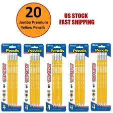 Lot of 20 - The First Jumbo Premium Yellow Pencils - #2 Yellow Pencils - US SHIP