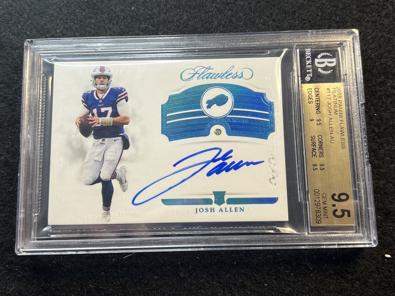 Josh Allen Panini Flawless Rookie Signatures #JA Platinum 1/1