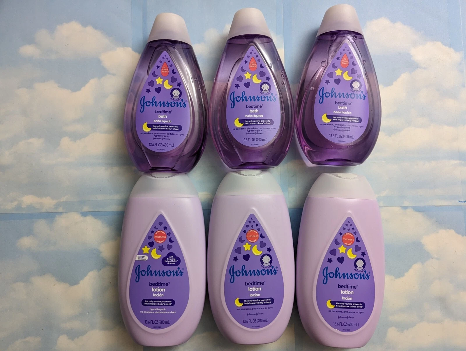 LOT (6) JOHNSON'S BABY BEDTIME BATH/LOTION 13.6 FL OZ