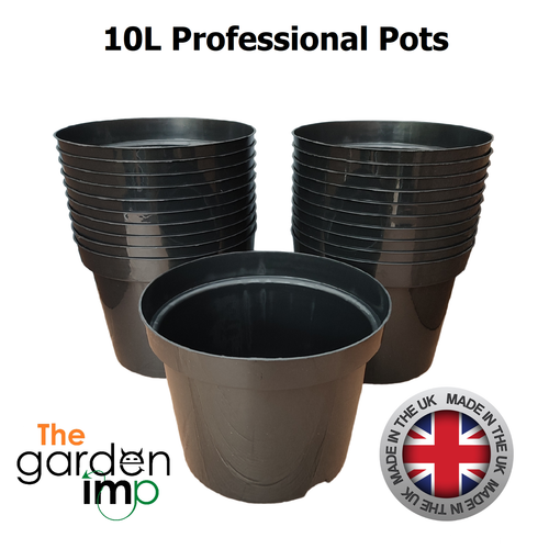 10L Black Plastic Plant Pots Round Large Litre Strong Duty Commercial Flower Pot eBay