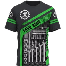 Men T Shirt Vintage T-shirt Summer Clothing Personalized Name Mechanic 3d Print