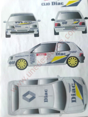 Aufkleber Renault Clio 16S  Diac   Komplett-Set