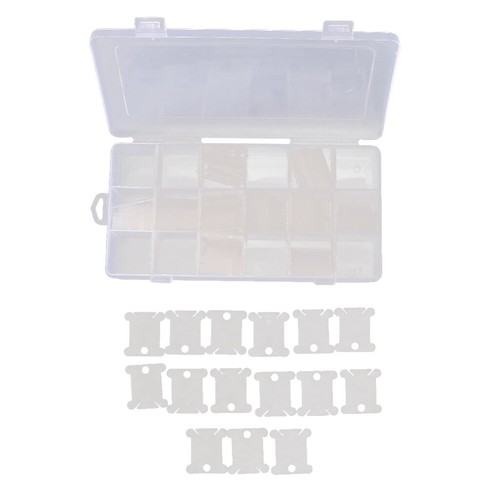 18 Fächer Stickgarn Organizer Box mit 120 Stück Kunststoff Zahnseide Spulen - Bild 10 von 12