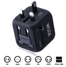 Travel Adapter,WGGE Multi-Nation Travel Adapter, All-in-one International Power