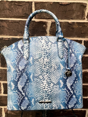 $395 NWT BRAHMIN Joyful Ocean Grove LARGE DUXBURY SATCHEL blue