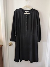 Loft Simple Black Button Up Dress Plus Size 16