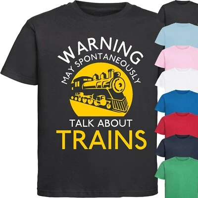 GILDAN MAY SPONTANEOUSLY TALK ABOUT TRAINS KIDS T-SHIRT > Railways Fun Children's Top