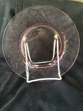 H.C. Fry Glass #3101 -“Diamond Optic” (6) plates - Rose