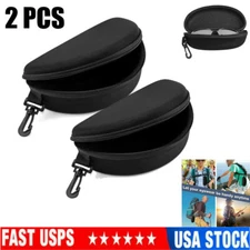 2-Pack Eye Glasses Case Box Sunglasses Protector Hard Zipper Belt Clip Portable