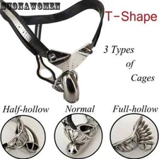 Stainless Steel Chastity Belt Lockable Chastity Cage Silicone Waist Adjustable