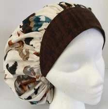 Deer Bear Scrub Cap Large Bouffant Medical Surgery Veterinarian Chef Hat