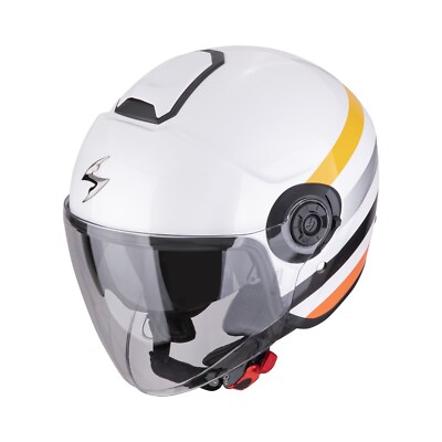 Helm Scorpion Exo City II Bee Weiß-Gelb Gr. XL Rollerhelm Jethelm mit Visier