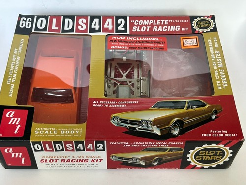 AMT '66 Olds 442 1/24 scale slot car NIB Chassis assembled
