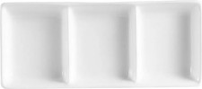CAC China CN-D3 White 3 Compartment Sauce Dish 2 oz Each Set of 12