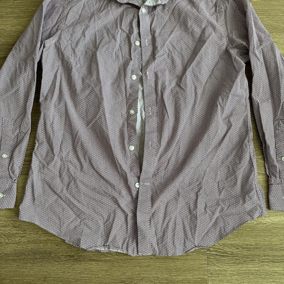 Camisa de vestir Michael Kors ajustada con botones roja para hombre grande 16 32/33 Foto 3 de 4