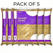 Sharp Sand Bulk Bag 5 Major Bags (125kg) Coarse Sand Mortar Screed Landscaping