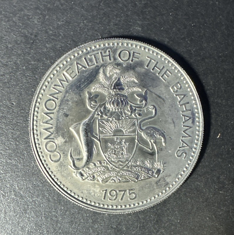 1975 Bahamas $10 Uncirculated Coin- Anniversary 