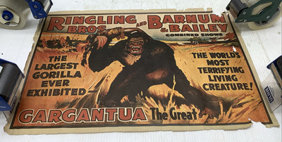 Old Ringling Bros & Barnum & Bailey Circus Poster Gargantua The Great Gorilla