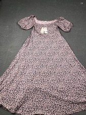 Boden Dress Womens 8P Pink Floral Square Neck Puff Sleeve Maxi Jersey NWT