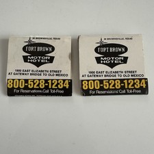 Lot - 2 Vintage Full Matchbooks - Fort Brown Motor Hotel - Brownsville, Texas