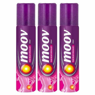 3x Moov Spray Strong Instant Pain Relief Spray 80g PACK of 3-FREE SHIPPING