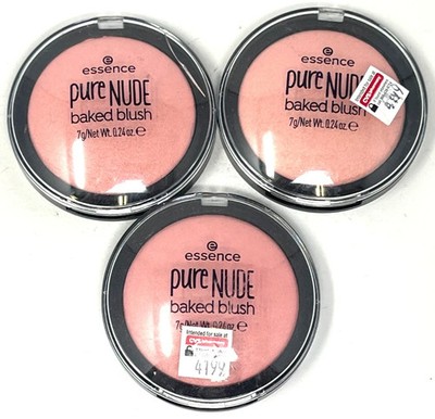 Essence 3-Pack Pure Nude Baked Powder Blush 01 Shimmery Rose 0.24 oz