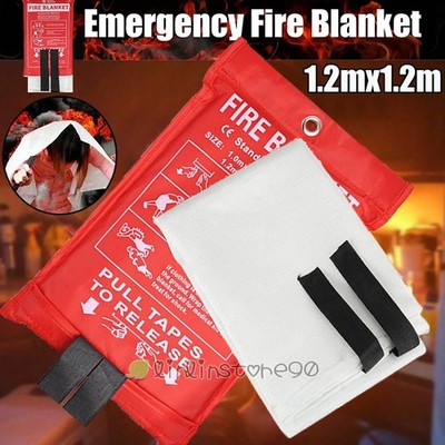 FIRE BLANKET Fiberglass Emergency Caravan Home Office Retardant Prepared 47''x47''