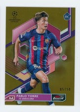 2022-23 Pablo Torre Topps Finest Gold Refractor FC Barcelona Rookie Card 5/50. rookie card picture
